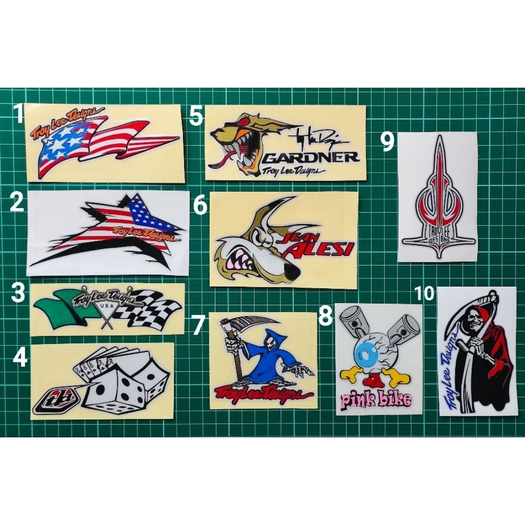 สติ๊กเกอร์ Troy Lee Designs & Stiker TLD สติ๊กเกอร์ตัดทับซ้อนกันสะท้อนแสง TLD Hantu / TLD Flag / TLD