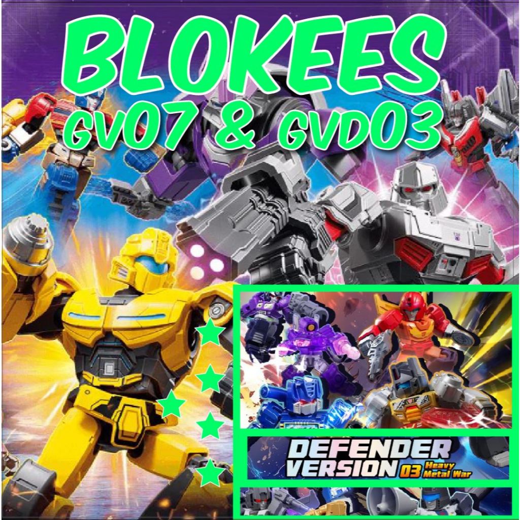 Blokees GV07 GVD 03 Defender Orion Pax Optimus Prime Megatron SS SOUNDWAVE SS GRIMLOCK Shockwave Eli