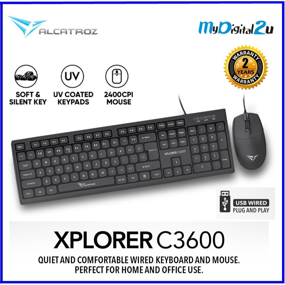 Alcatroz Xplorer C3600 เมาส์คีย์บอร์ดแบบมีสาย USB