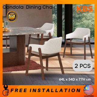 (FREE Installation+Shipping) KBS Condola (2pcs) Dining Chair / Arm Chair / Solid Wood / Easy Clean Fabric /64Lx54Dx77Hcm