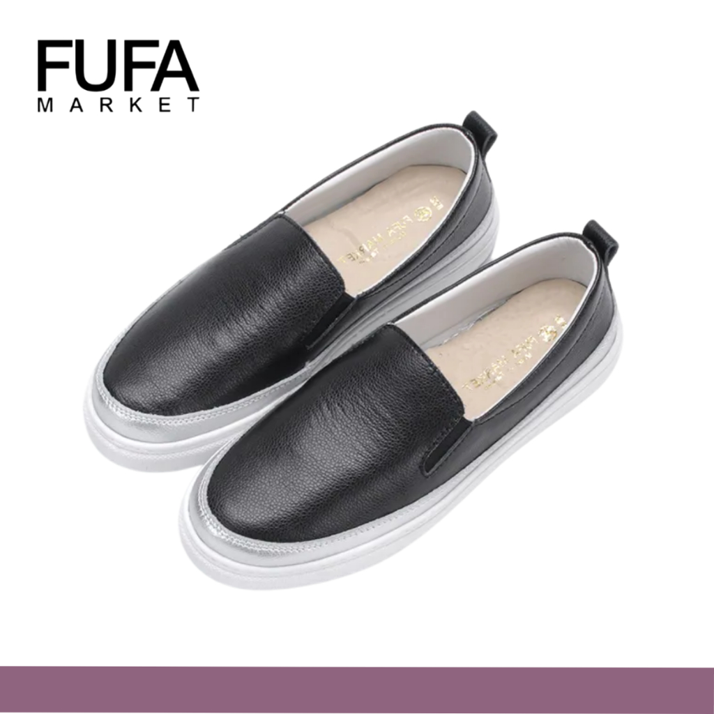 FUFA Womens 1DH002 Slip-On Platform Shoes With Silver Trim