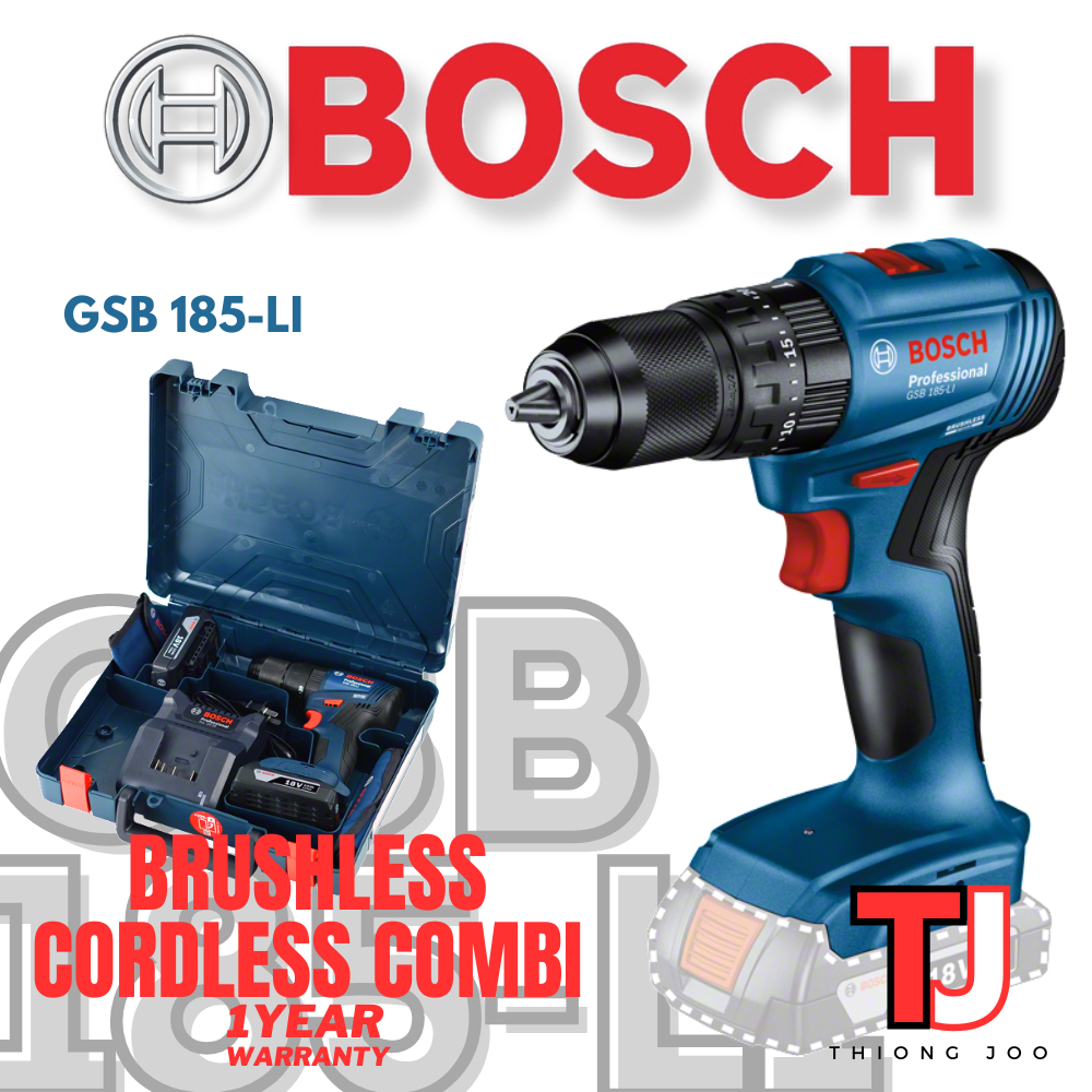 BOSCH GSB 185-LI BRUSHLESS CORDLESS COMBI
