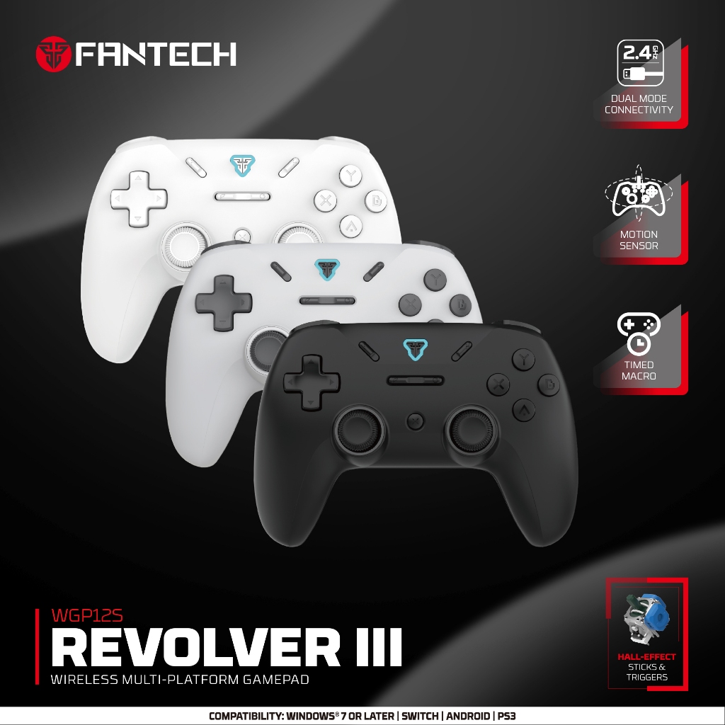 FANTECH WGP12s REVOLVER III WIRELESS MULTI-PLATFORM GAMEPAD คอนโทรลเลอร์สําหรับเล่นเกม