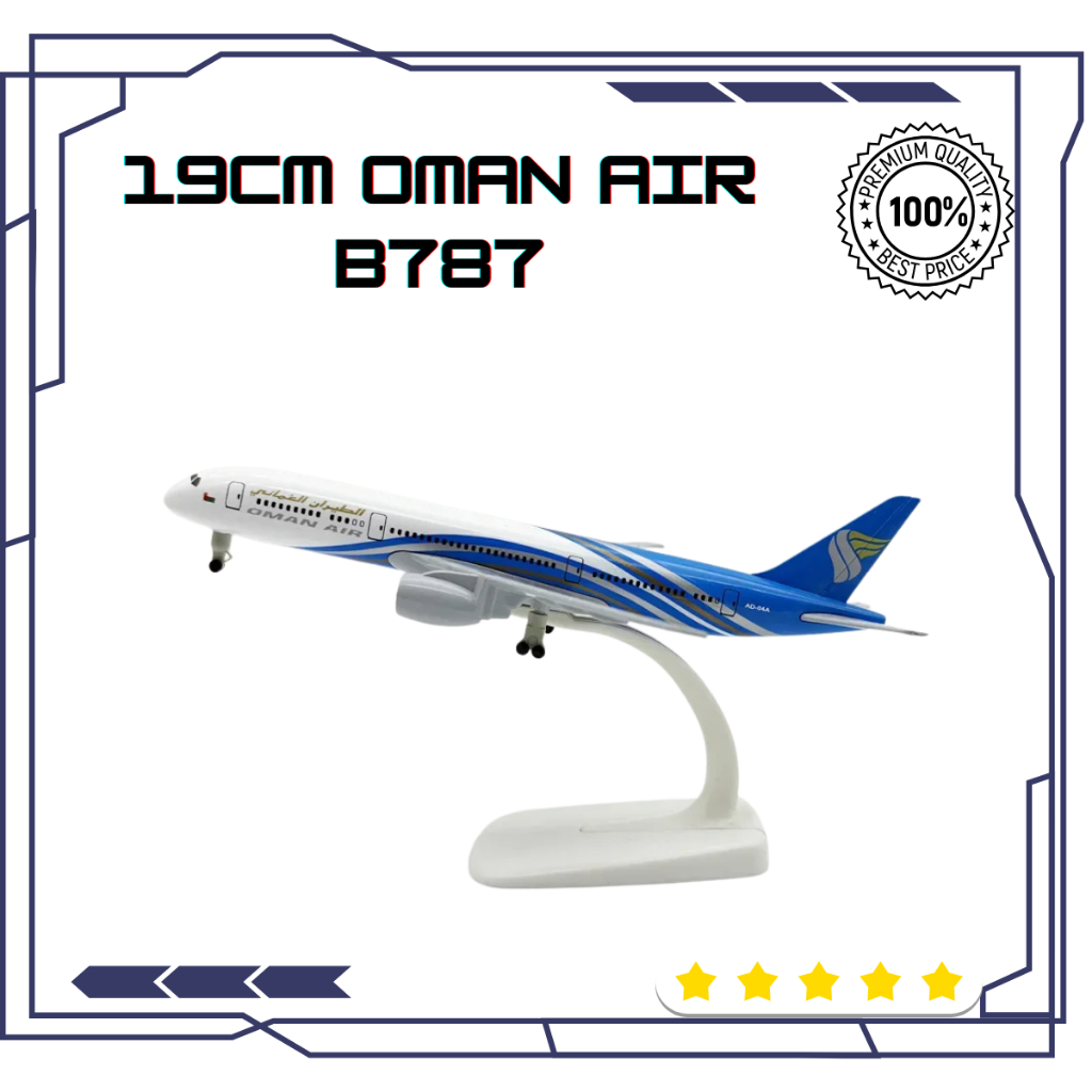 Koleksi Kapal Terbang Diecast Peสวัสดิ์ 19 ซม.Oman Air Airlines Boe B787 รุ่นเครื่องบินล้อ Landing