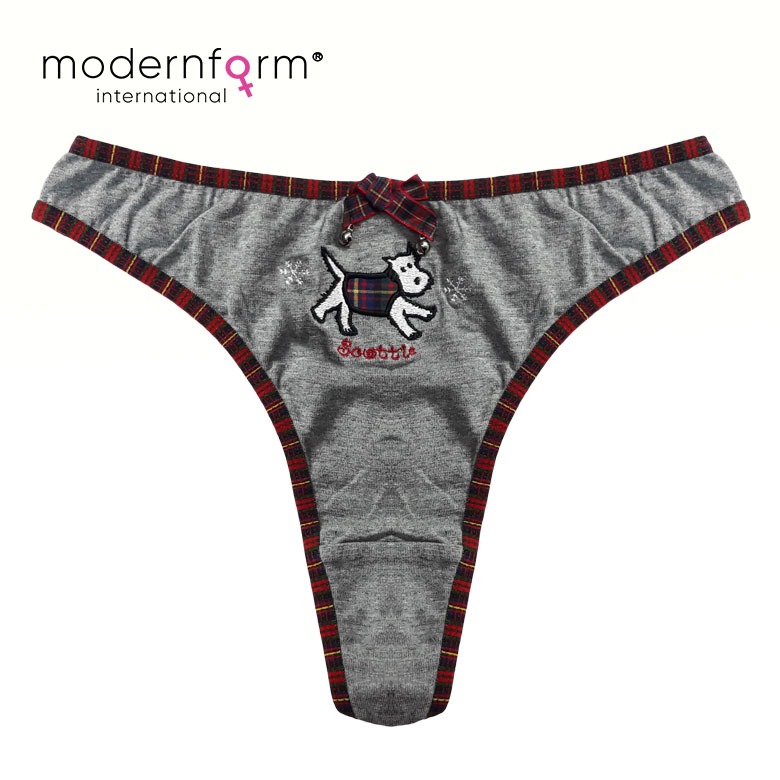 (ข้อบกพร่องเล็กน้อย) Modernform (P0300A) ผู้หญิงเซ็กซี่ Lingerine ต่ําเอวผ้าฝ้ายสุนัข Emboidery Desi