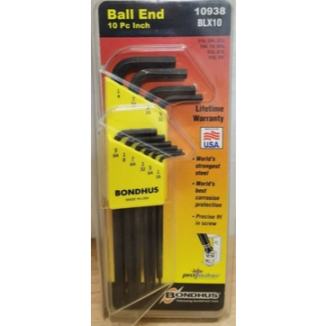 BONDHUS BALL END L-WRENCH SET BriteGuardTM ALLEN KEY SET