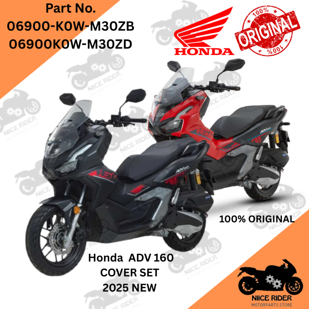 Honda ADV 160 ชุดครอบรุ่นใหม่ สีดํา แดง 2025 ปี 06900-K0W-M30ZB M30ZD