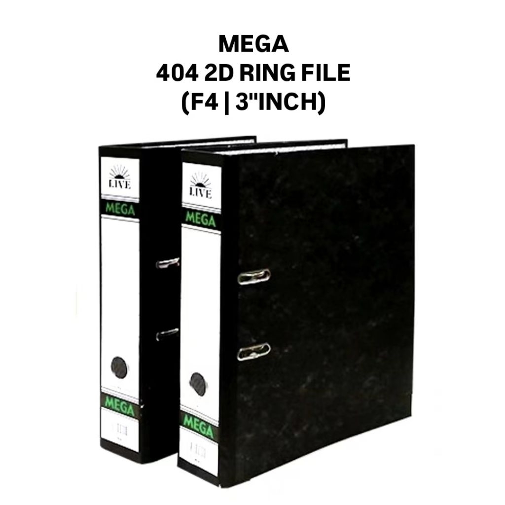 (1PC) MEGA Live 404 3" 2D Ring File Lever Arch File X 1PC
