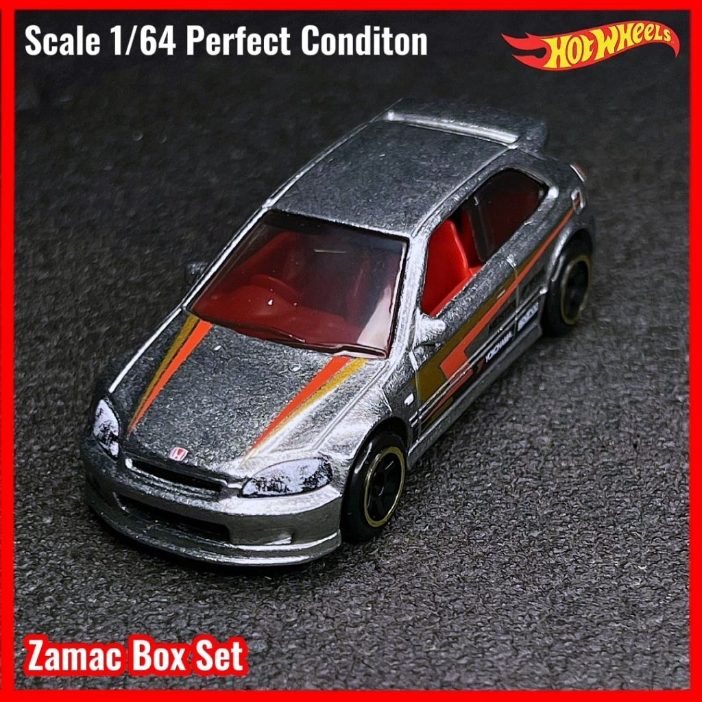 ล้อร้อน Honda Civic Type R EK9 Zamac Honda Civic Type R 1999 Hotwheels Zamac กล่องหลวมรถ 99 Honda EK