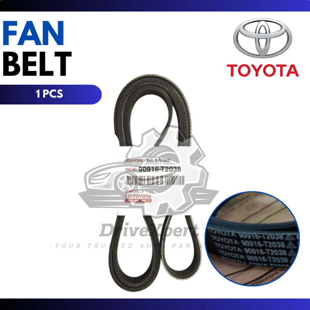 สายพานพัดลม Toyota (90916-T208) 6PK1150 - Toyota Sienta NSP170 2016 - 2019
