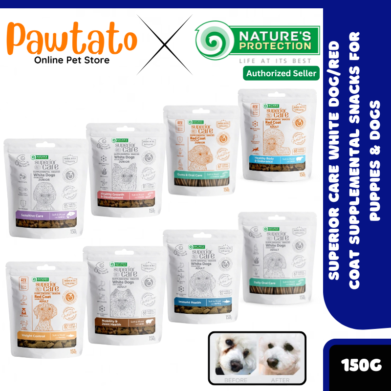 Natures Protection Superior Care White Dog/Red Coat ขนมเสริมอาหารสําหรับลูกสุนัขและสุนัข (150G)