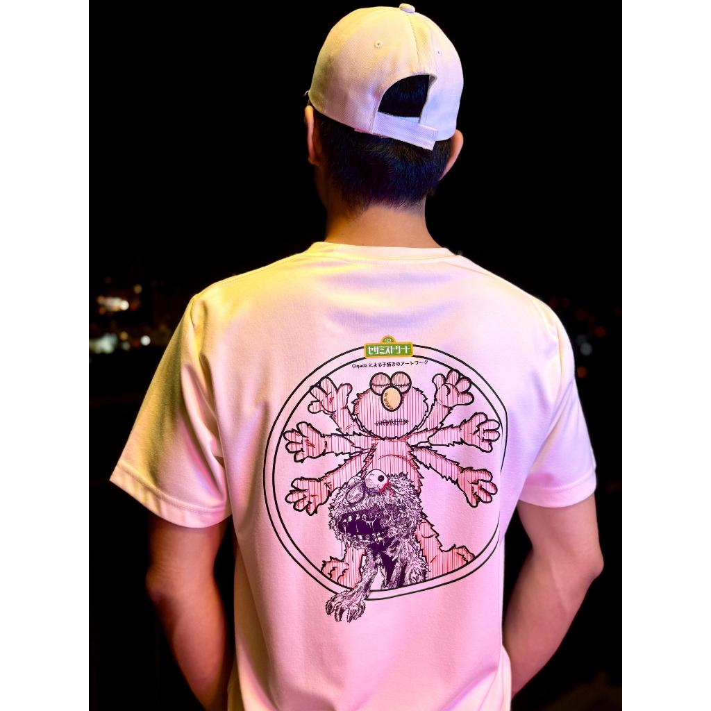 เสื้อยืด Elmo (Sesame Street) 200gsm (CREAM) – วาดด้วยมือทางศาสนาเอลโม่ (Sesame Street)