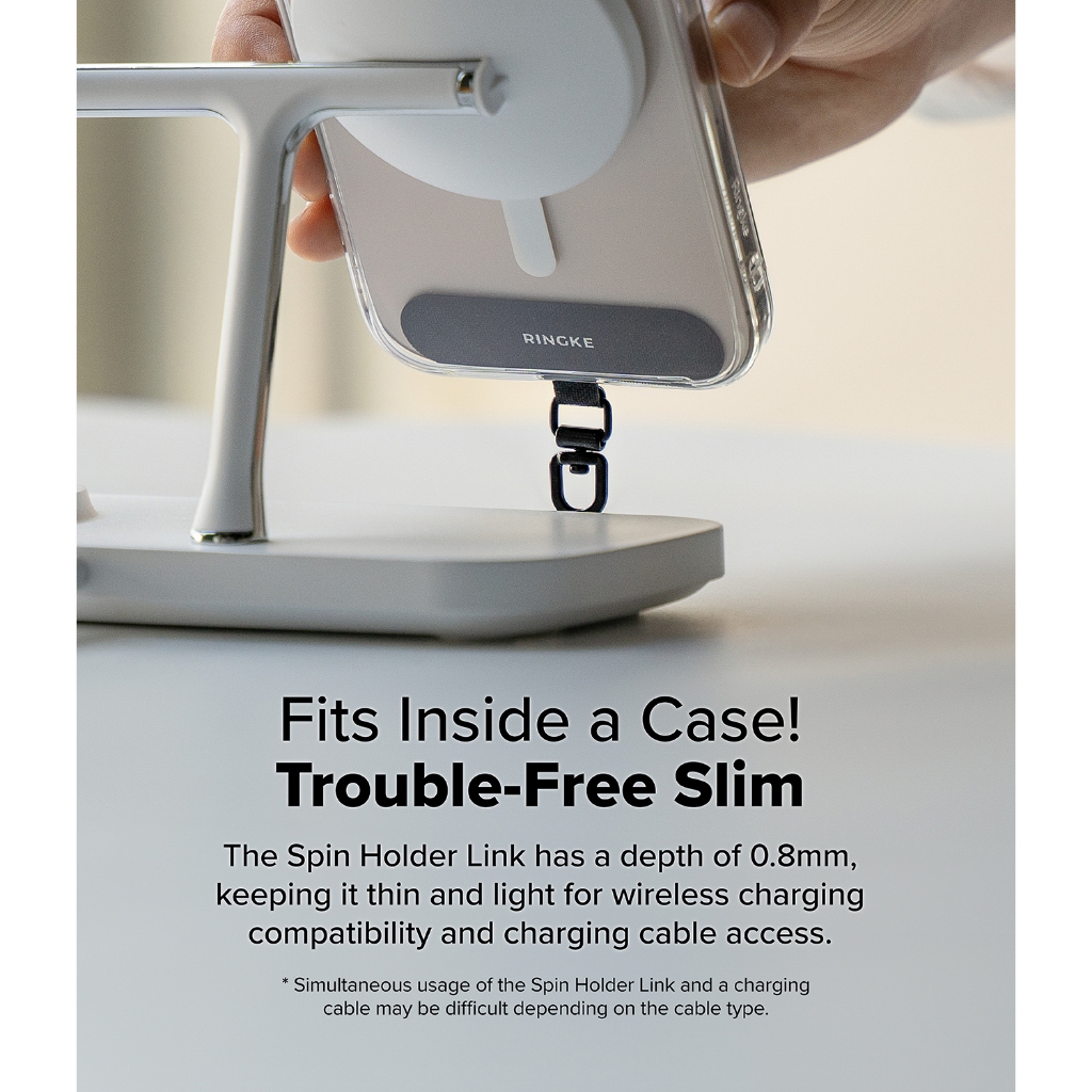 RINGKE SPIN HOLDER LINK Freedom in Style 360 ̊ แหวนหมุนได้ ความทนทานอันทรงพลัง ไร้ปัญหา Slim เหมาะกับภายในกรณี Bl - รูปที่ 3