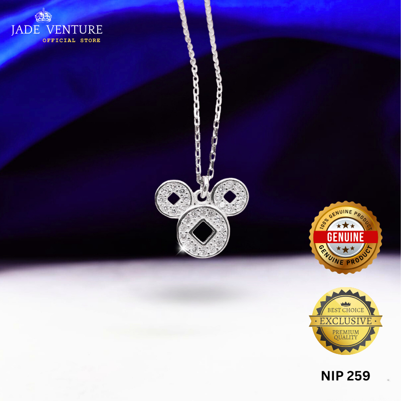 JV NEW MICKEY - สร้อยคอแฟชั่น (เงินแท้ 100% + ชุบทองคําขาว)