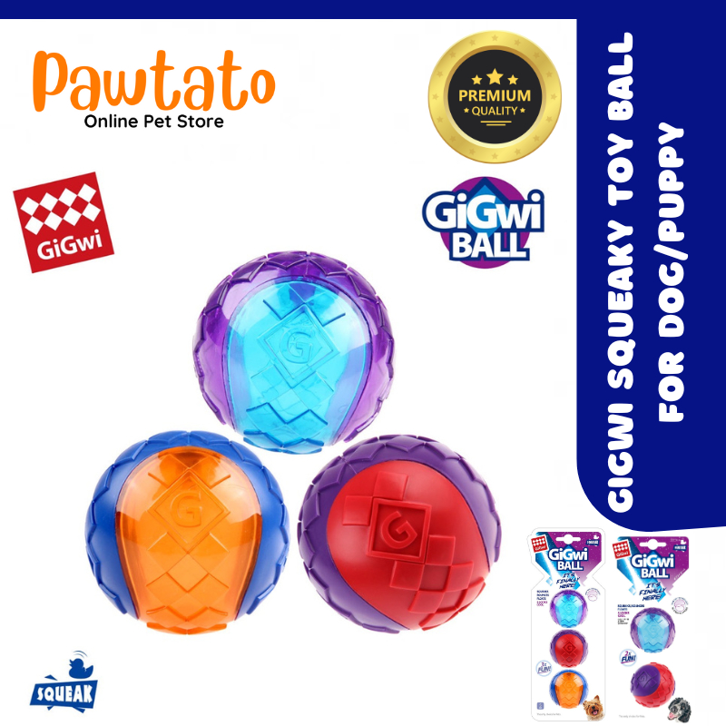 [ตัวแทนจําหน่ายผลิตภัณฑ์ Gigwi อย่างเป็นทางการ] GiGwi Bouncing Squeaky Toy Ball (ขนาด S/M) สําหรับสุนัขพันธุ์เล็ก/ลูกสุนัขทุกสายพันธุ์