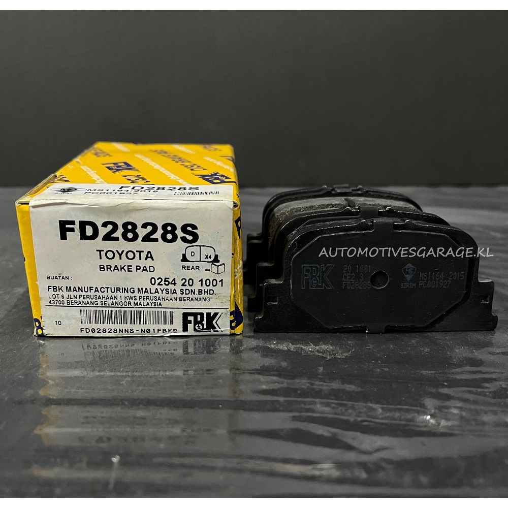 FBK - ผ้าเบรคหน้า - FD2828S - TOYOTA CALDINA ZFT241W / AZT241W (NO TURBO) / CAMRY MCV20