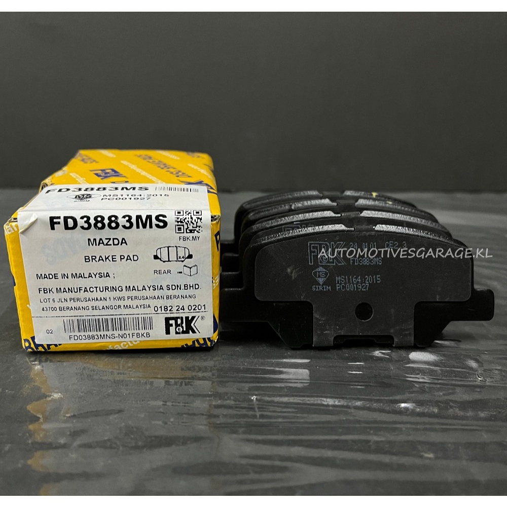 FBK - ผ้าเบรคหน้าหลัง - FD3883MS - MAZDA 6 GJ / GL 2012-