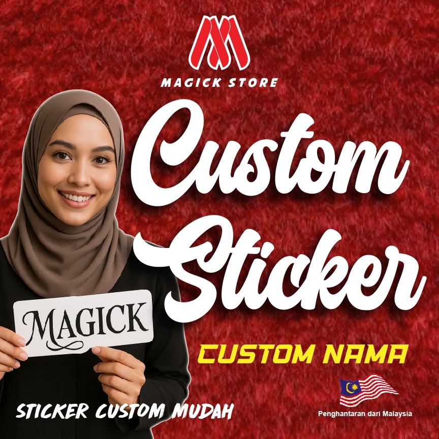 สติกเกอร์ตัดที่กําหนดเอง nama รูปลอก magick สติกเกอร์ nama Nama ไวนิล ORACAL 651 Stiker Kereta Sting