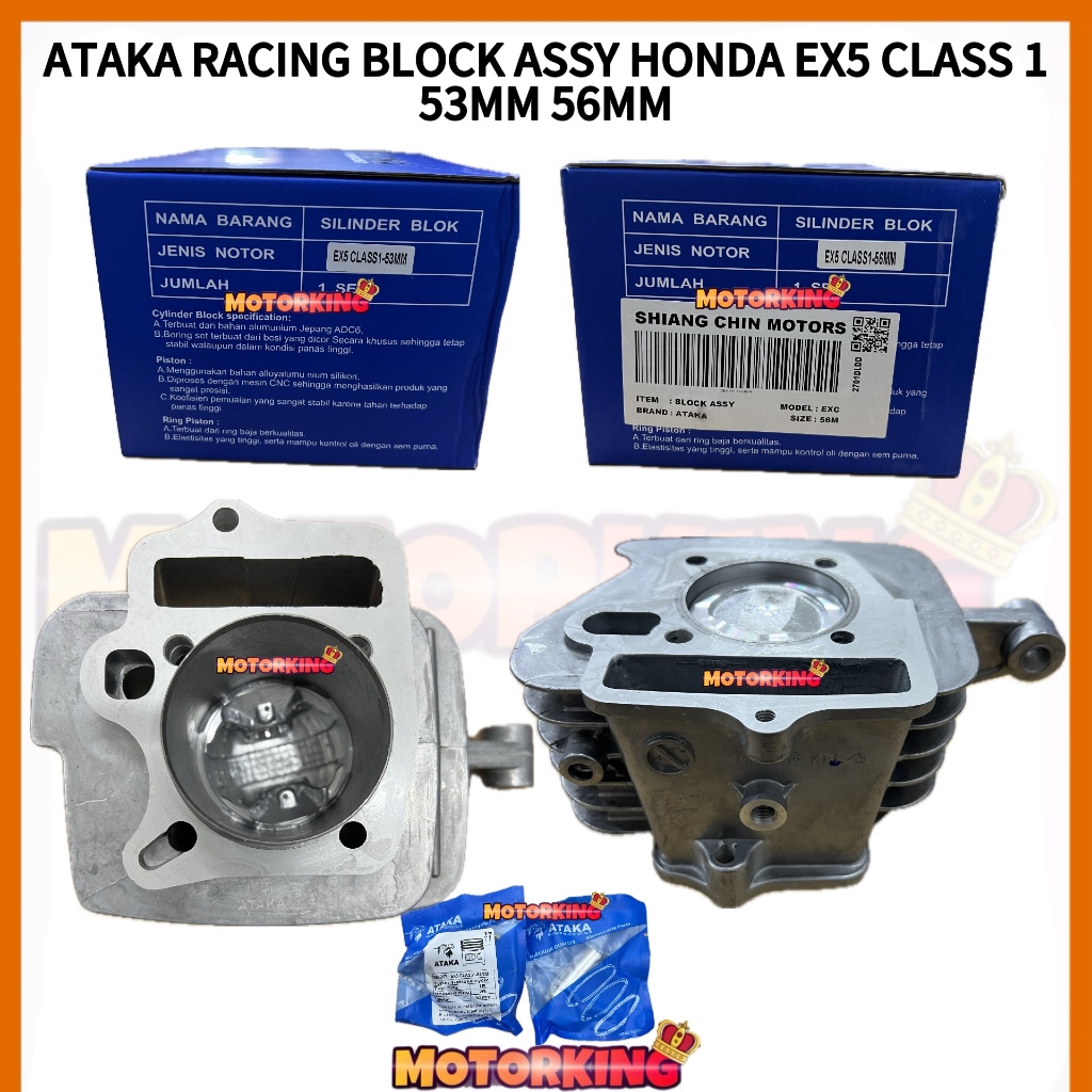 ATAKA RACING BLOCK ASSY HONDA EX5 CLASS 1 53MM 56MM BLOCK ONE TEN RACING