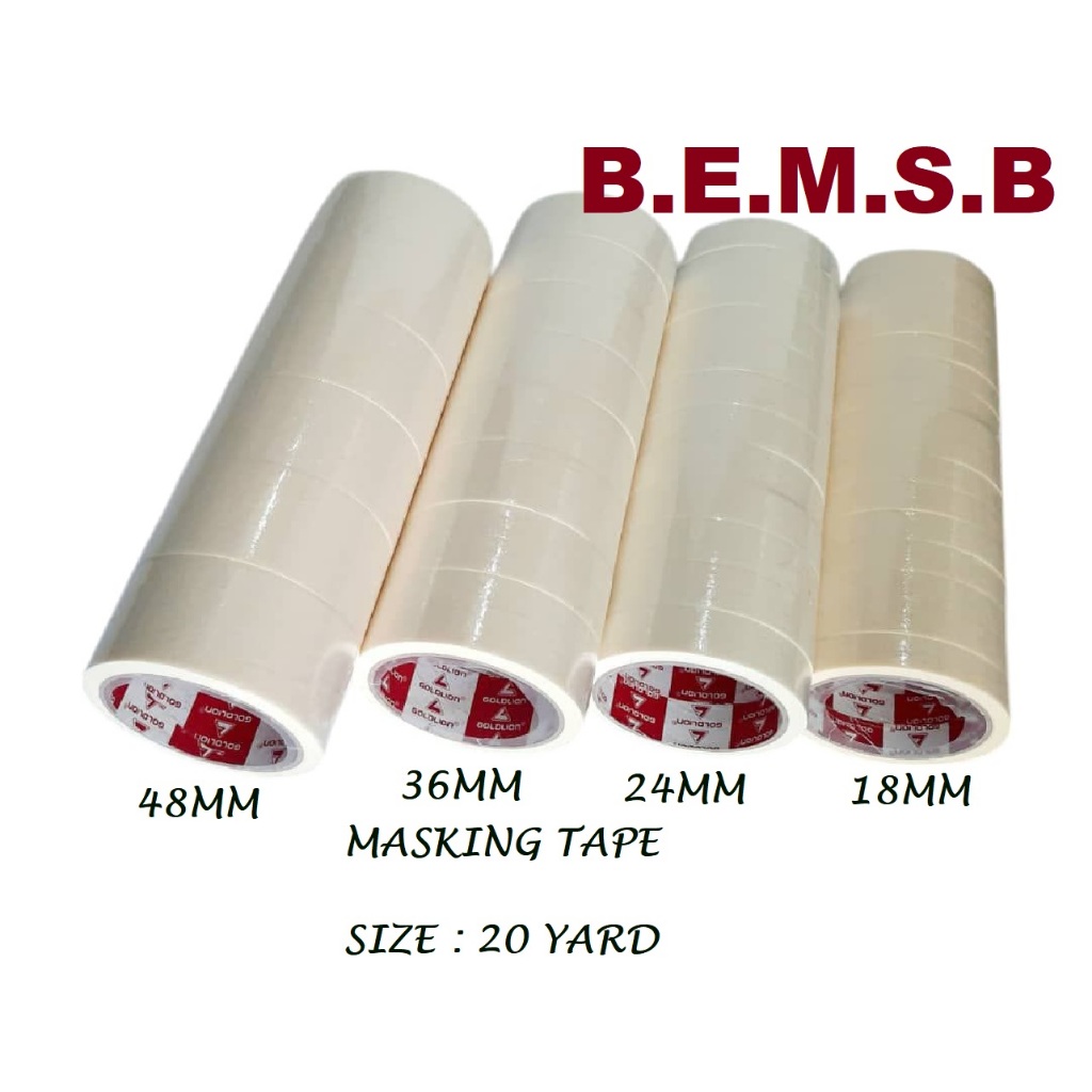 GOLDLION เทปสวมหน้ากาก 20YARDS (18 มม./24 มม./36 มม./48 มม.)