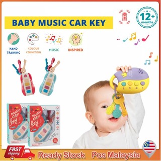 Baby Musical Car Key Toys Smart Remote Car Voices Pretend Play Education Toy