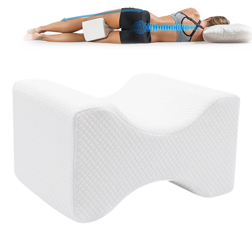 หมอนเข่า Memory Foam Leg Pillow Side Sleeper Pillow สําหรับ Spinal Alignment, Relief Sctica, เข่า, ห