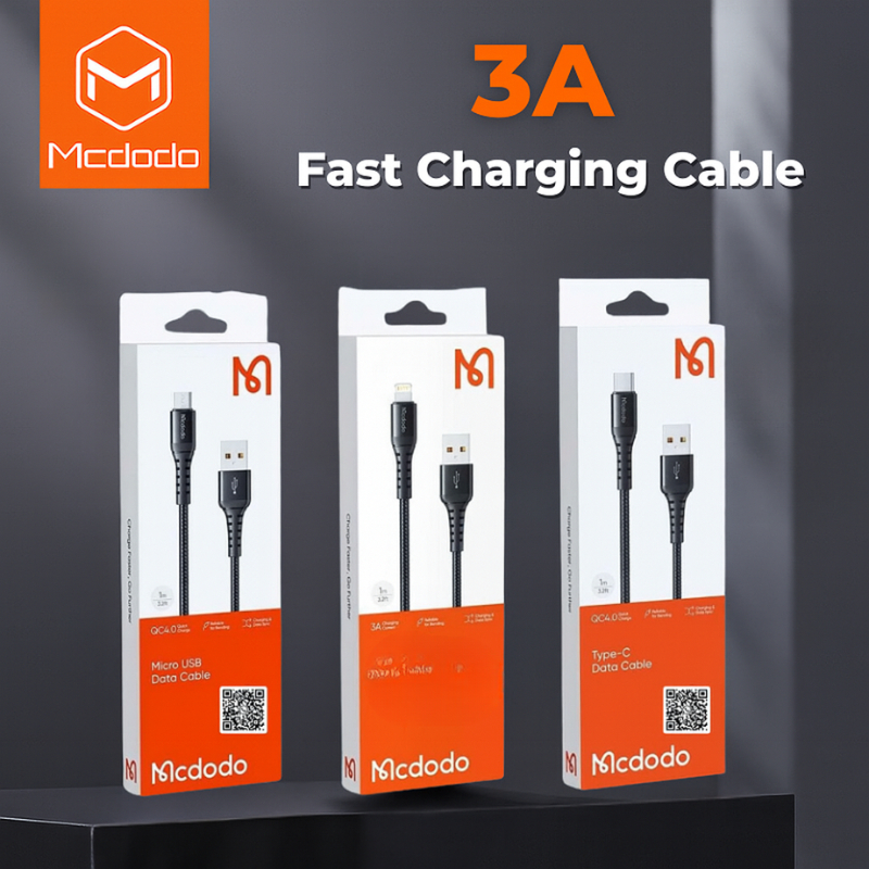 MCDODO 3A สายชาร์จเร็ว | สาย USB ด่วน 1M CA226/CA227/CA228 | รองรับ QC4.0 & Data Delivery