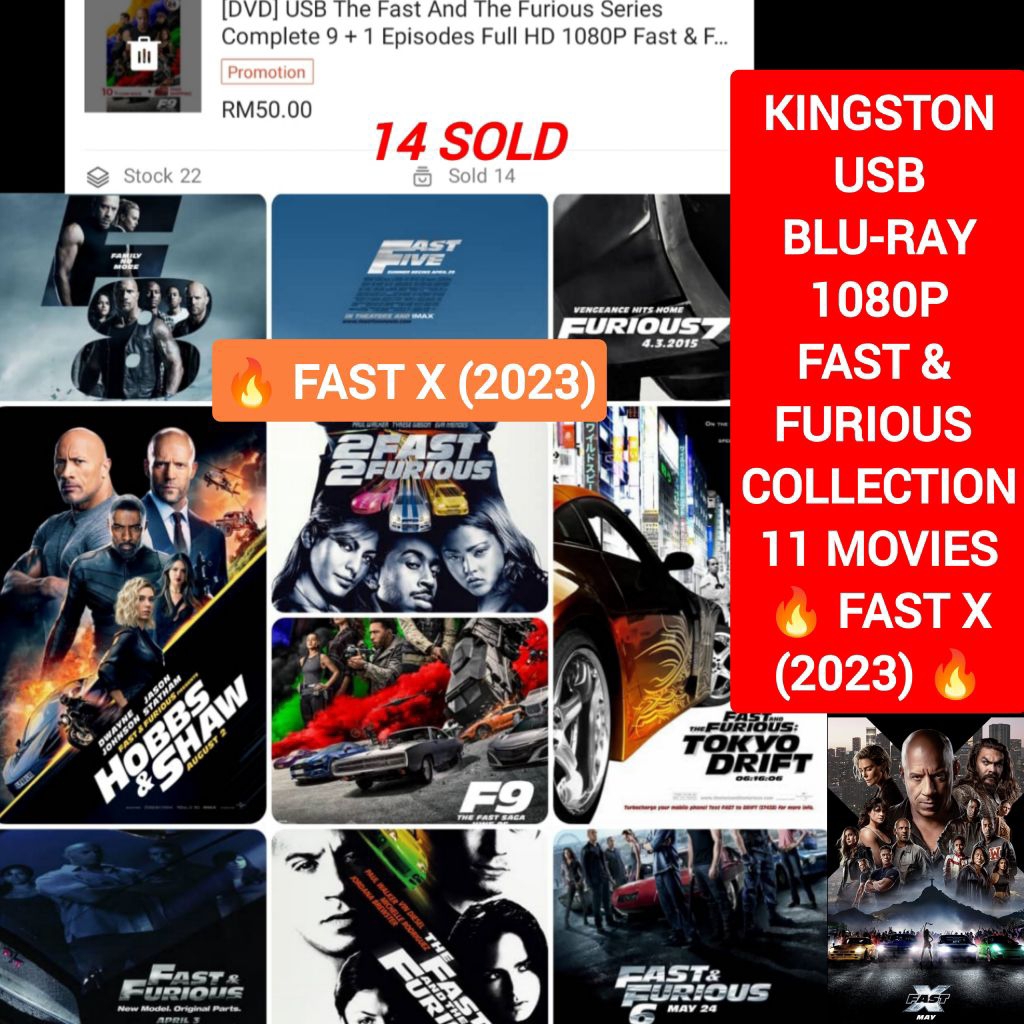 [USB] [11 Movies] The Fast And The Furious Series Complete Full HD 1080P Bluray ไม่ใช่ภาพยนตร์ DVD H