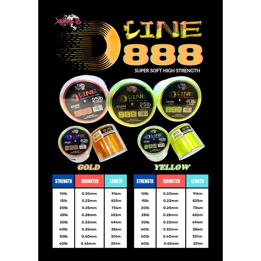 SAWA-D D LINE 888 FISHING MONO LINE TALI TANGSI