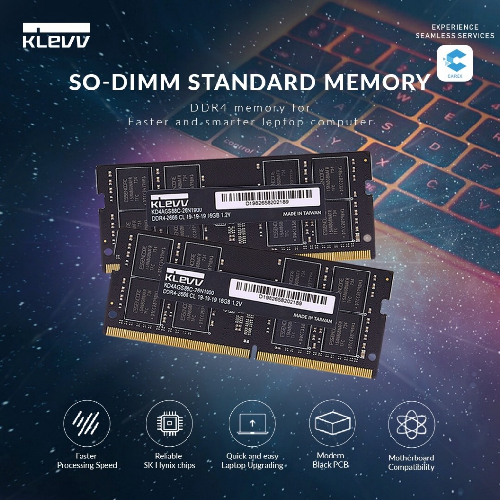 KLEVV [8GB/16GB/32GB] หน่วยความจํา SO-DIMM DDR4 3200MHz สําหรับแล็ปท็อปพีซี