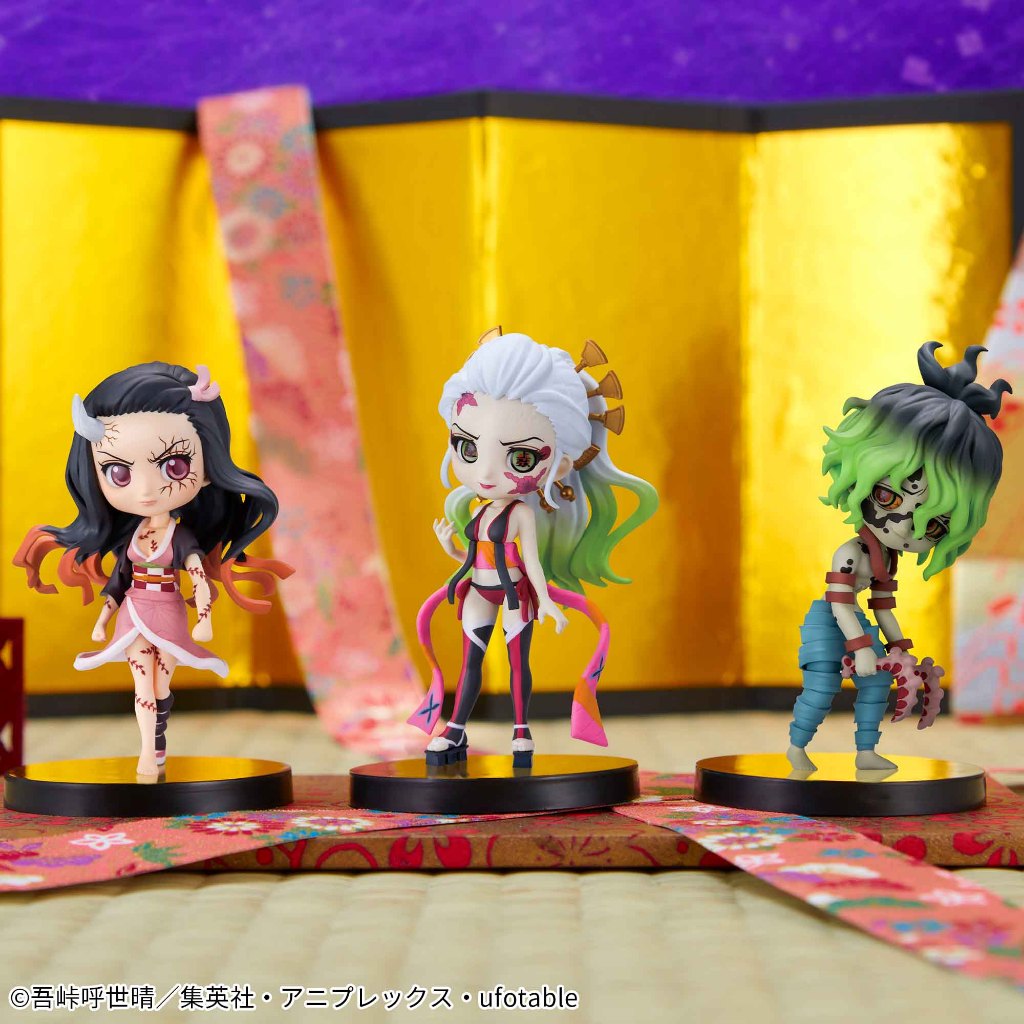 ญี่ปุ่น Banpresto Demon Slayer Q Posket Petit Vol.7 Nezuko/Daki/Gyutaro รูป chibi อะนิเมะ