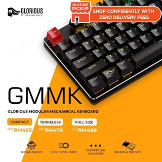 GLORIOUS GMMK BLACK TKL / COMPACT / FULL Brown Switch RGB Mechanical Keyboard