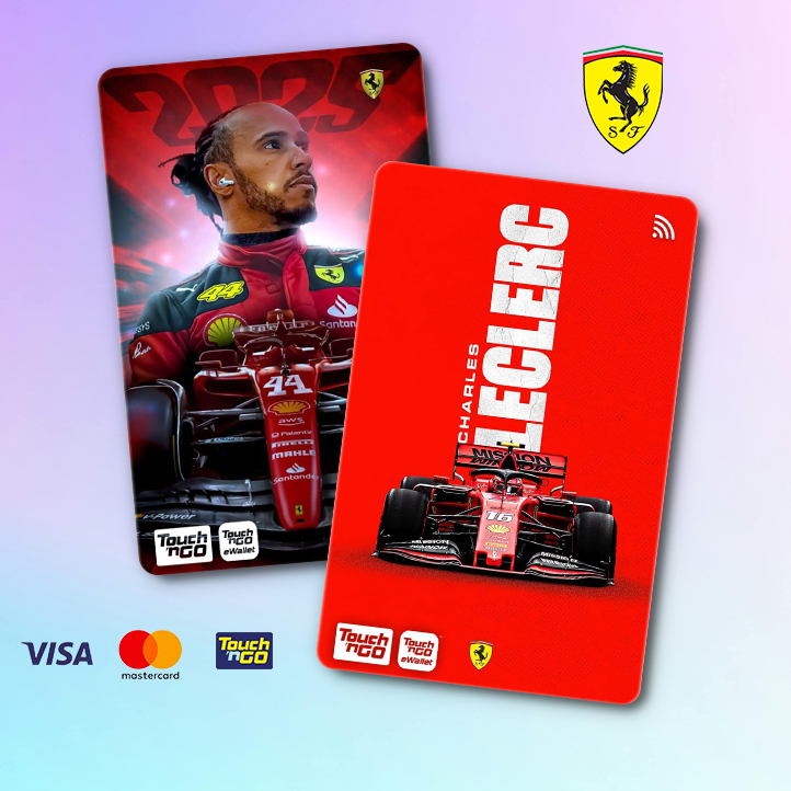 FERRARI TNG F1 CHARLES ELECERC LEWIS HAMILTON - TOUCH N GO STICKER CARD / SPIDERMAN ATM CARD สติ๊กเก