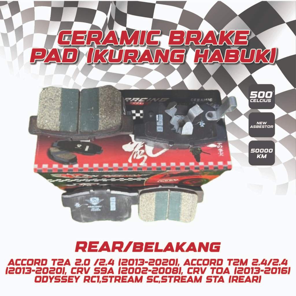(DB1728) HONDA CR-V S9A SWA TOA ACCORD T2A T2M REAR BRAKE PAD