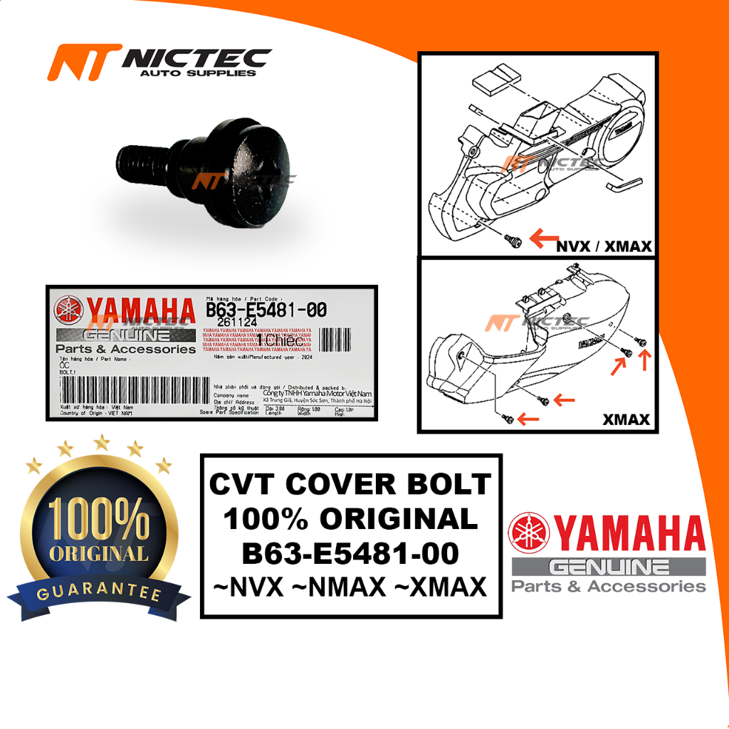 YAMAHA CVT COVER สายฟ้าด้านหน้า PULLEY COVER B63-E5481-00 2DP-E54-00 SKRU PENUTUP CVT PULLEY DEPAN