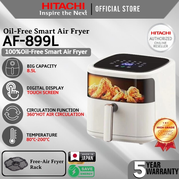 HITACHI Air Fryer AF-899L(8.5L) Touch Digital Display Home Multi-function ความจุขนาดใหญ่อัตโนมัติเต็