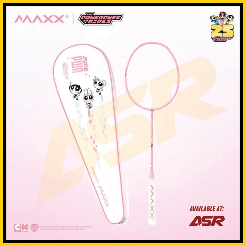 Maxx Badminton x Powerpuff Girls Series ไม้แบดมินตัน / ผ้าขนหนูกีฬา ไม้ฝึกซ้อมน้ําหนักเบา การ์ตูน Li