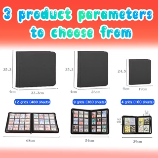 Card Album/Binder แฟ้มใส่การ์ด แบบ 4ช่อง9ช่องและ12ช่อง จุการ์ด160/360/480 ใบ ปกหนังอย่างดี แฟ้มมีซิปCard Album/Binder แฟ