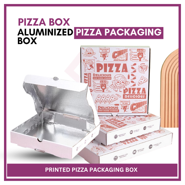 [100 ชิ้น] Craft Pizza Box & Alumunized Film Pizza Printing Box Kotak Kraft Pizza Print Mudah Guna T