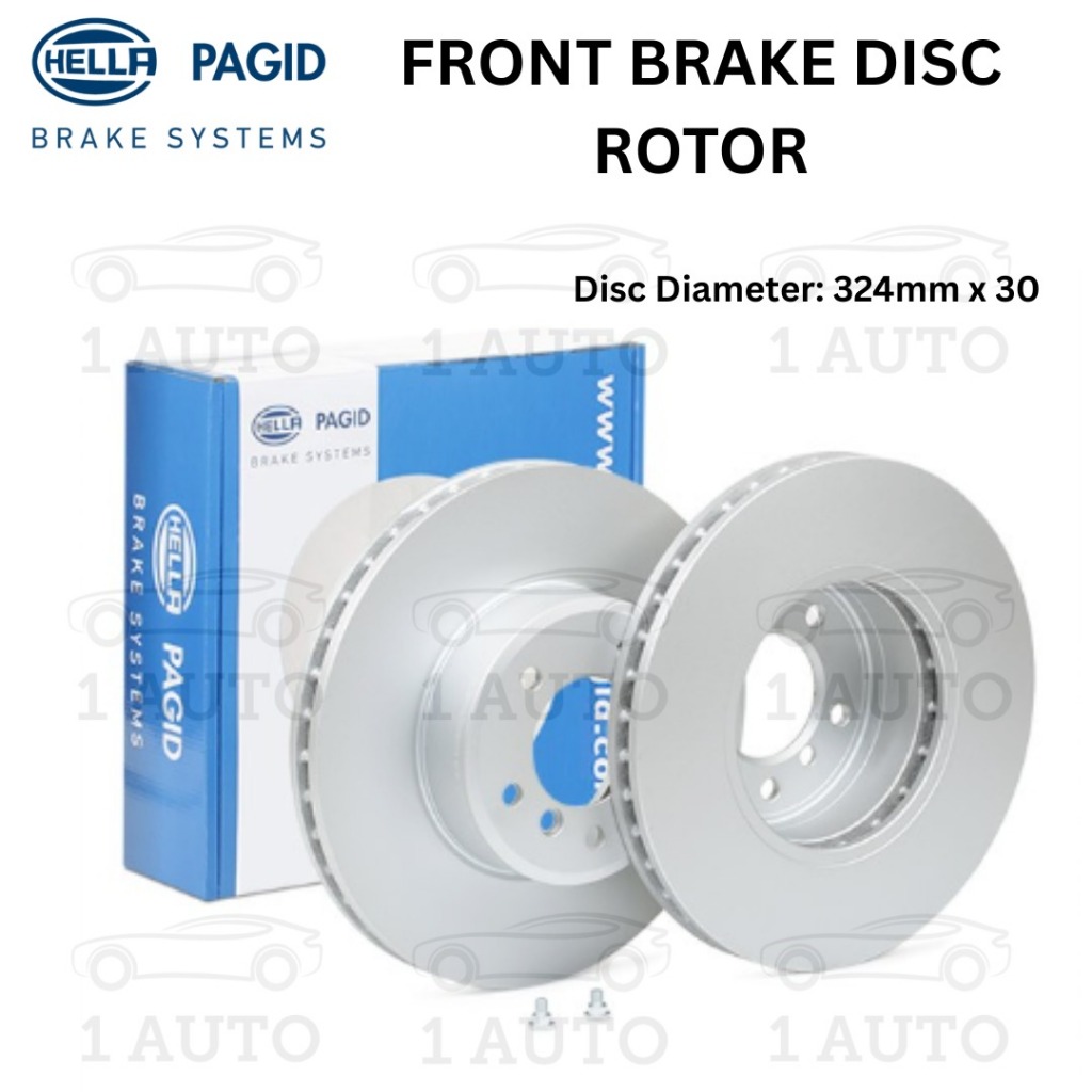 HELLA PAGID GERMANY ด้านหน้าเบรคแผ่นดิสก์เบรค 324 มม.ประเภท BMW E60 520i 520d 530d E63 E64 630i