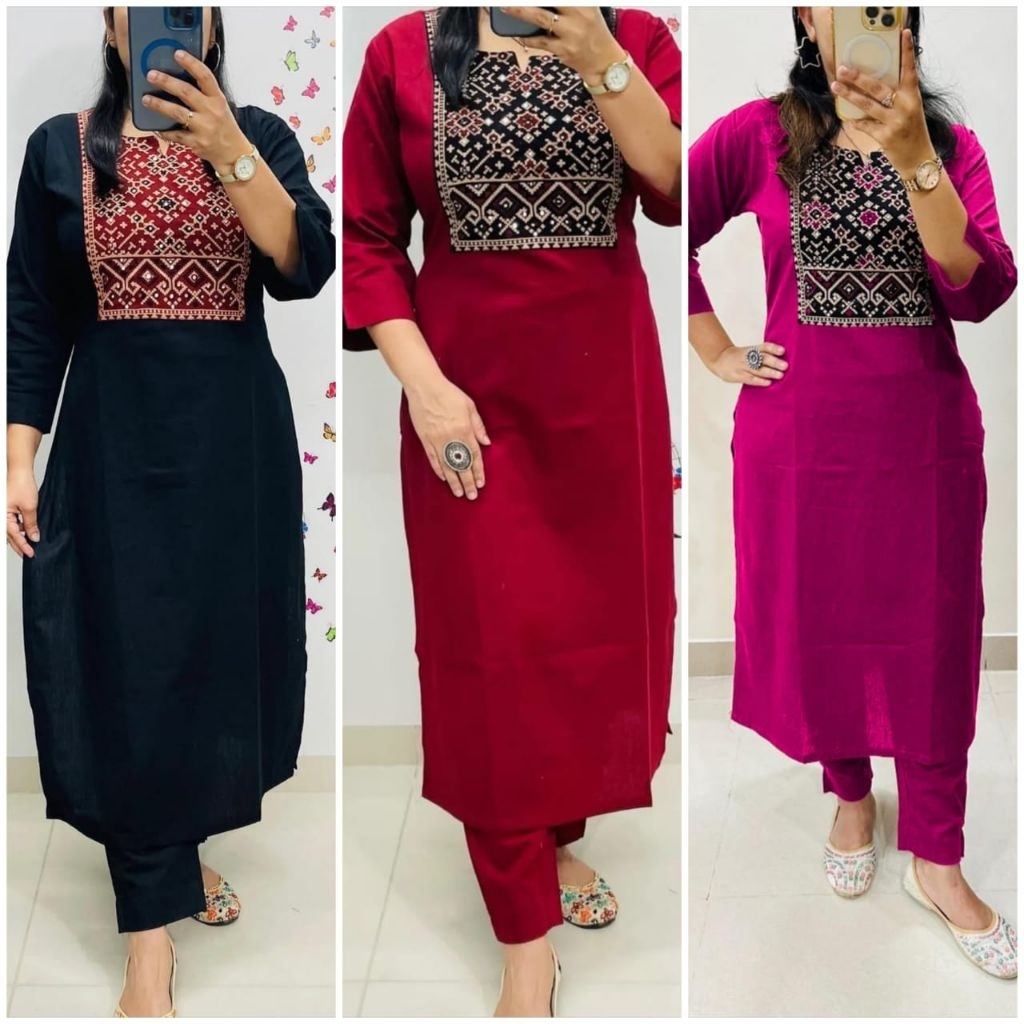 (XS To 10XL) Designer Plus Size Kurta Set /Rayon Mirror Work Kurti Plazzo Set /Top /kurti