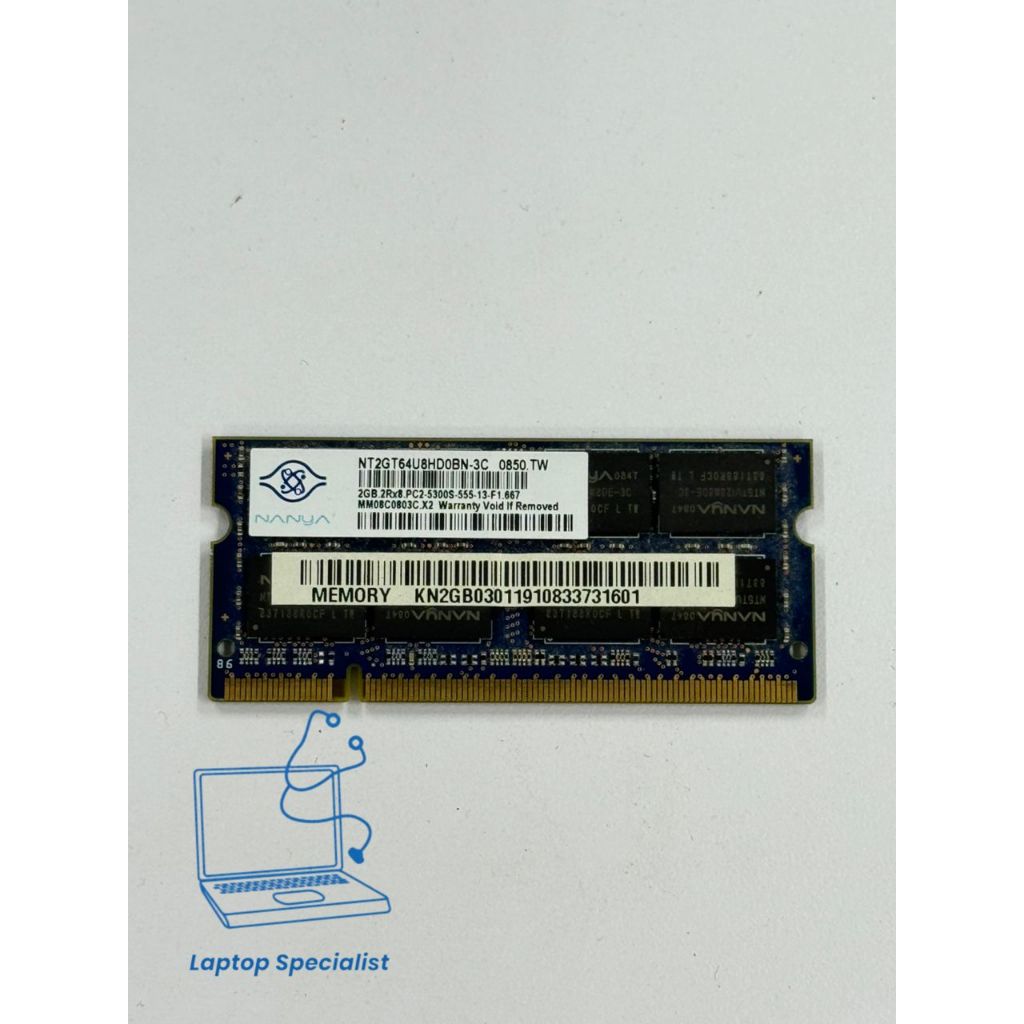 ถาม 2GB 2Rx8 PC2-300S-555-13-F1 NT2GT64U8HD0BN-3C แล็ปท็อป RAM