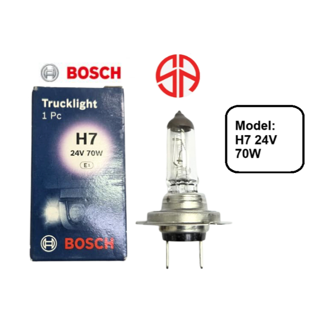 H7 24V 70W Bosch หลอดไฟฮาโลเจน PX26d 0986AL1526 รถบรรทุก Lorry Bus Fog Iveco Renault ไฟหน้า MAN SCAN