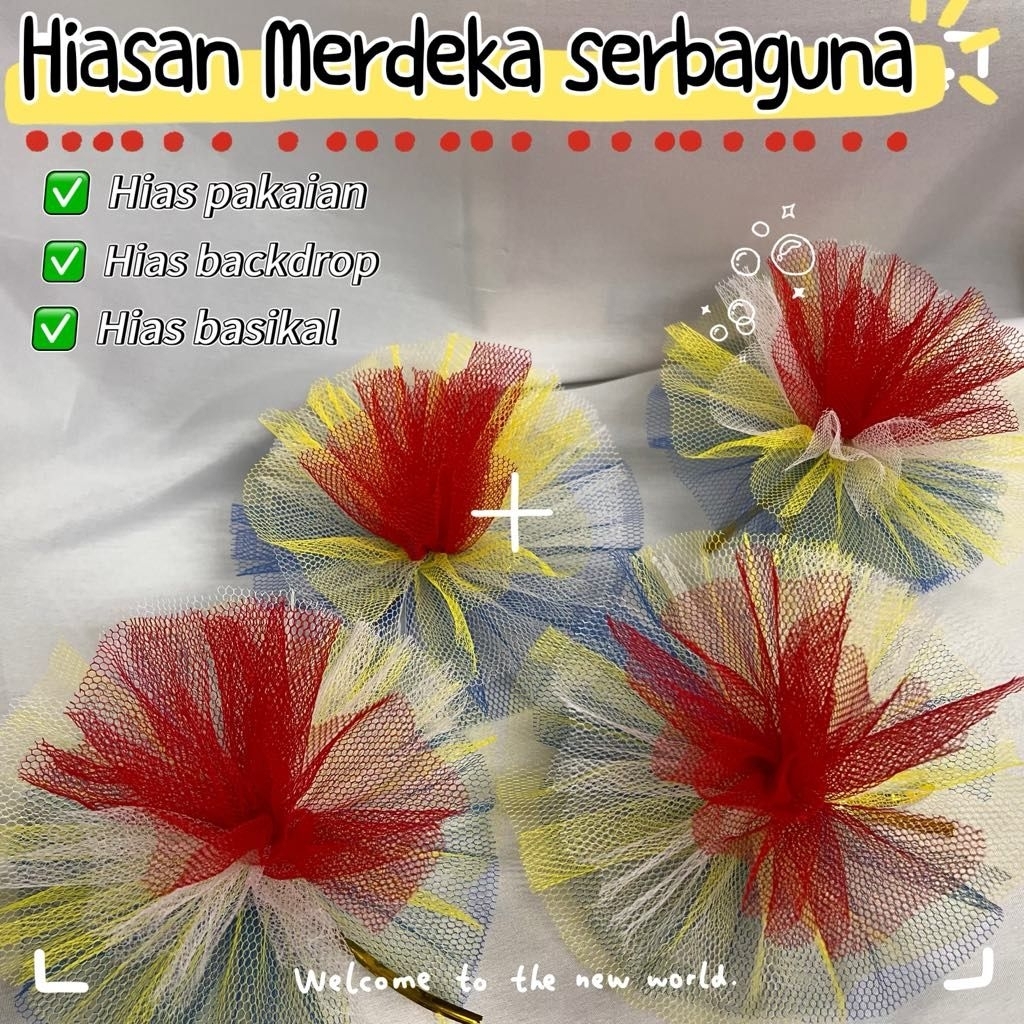 ตาข่ายดอกไม้/สติ๊กเกอร์ ion bunga merdeka hisan Deco baju / hisan baju