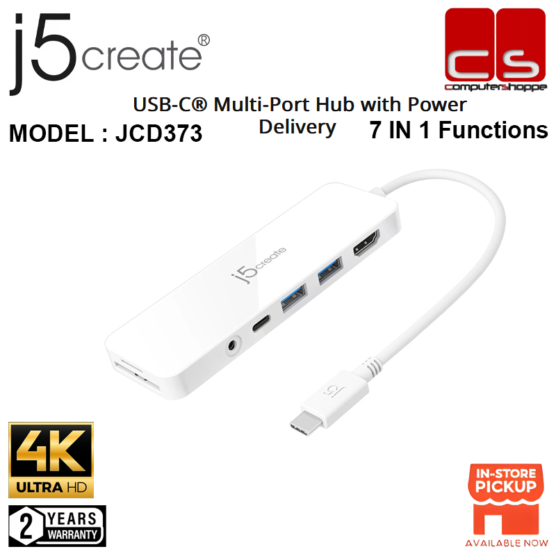 J5 CREATE JCD373 (USB-C Multi-Port Hub พร้อม Power Delivery)