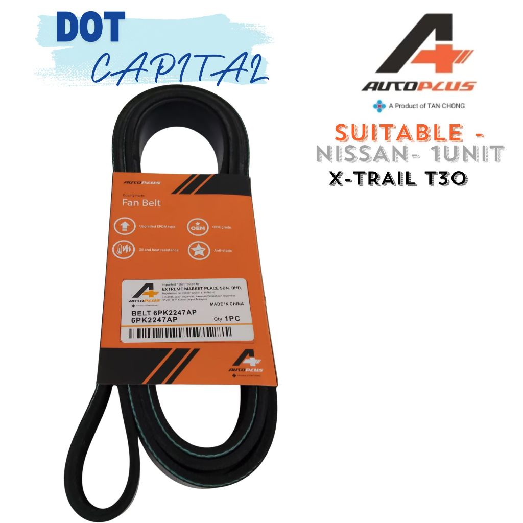 AUTOPLUS NISSAN X-TRAIL T30 FAN BELT 6PK2247 (TAN CHONG -AUTO +~BRAND) TC6PK2247-AP