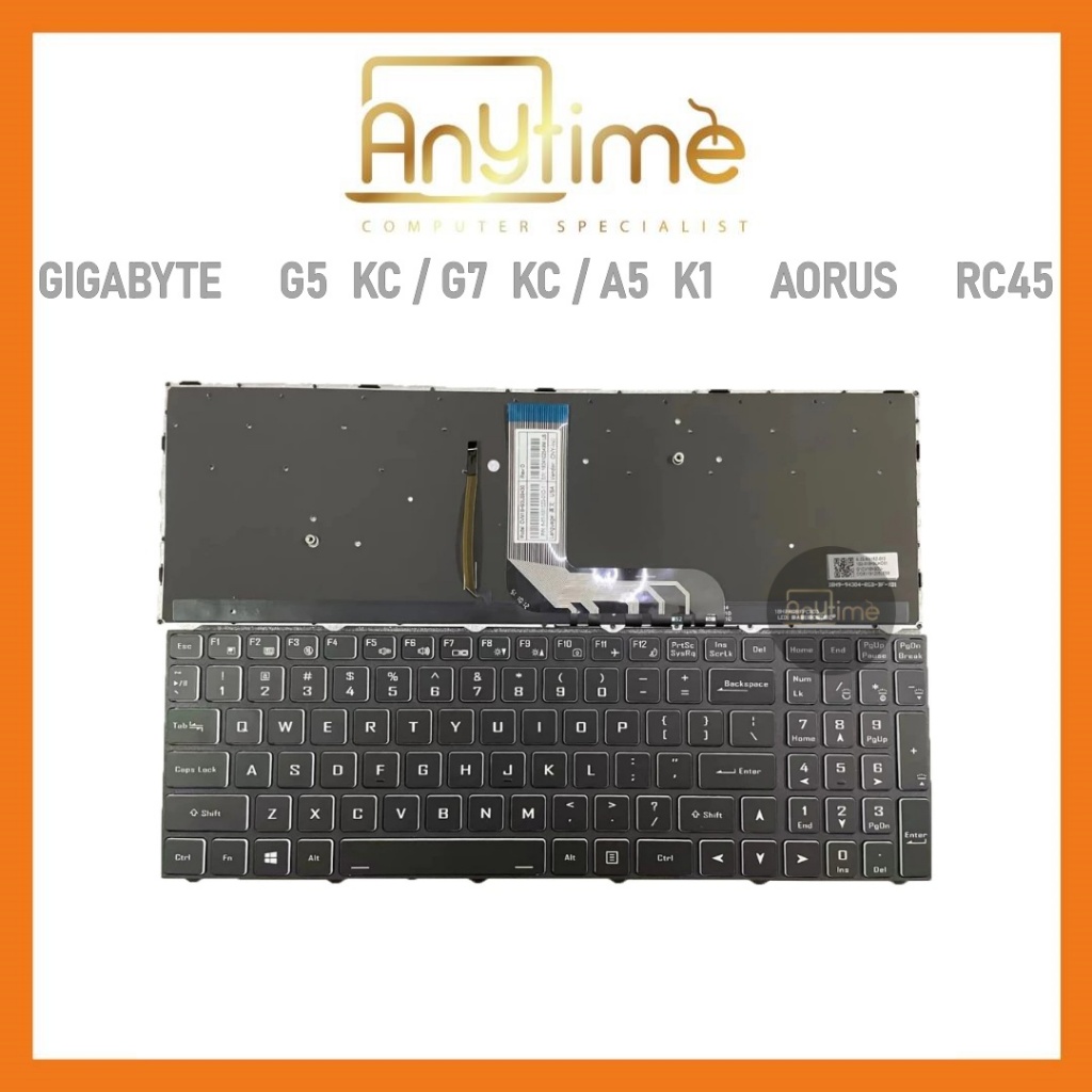GIGABYTE Gaming G5 GD KD MD G7 KC A5 K1 A7 AX200NGW AORUS RC45 แป้นพิมพ์แล็ปท็อปเรืองแสงสีสันสดใส