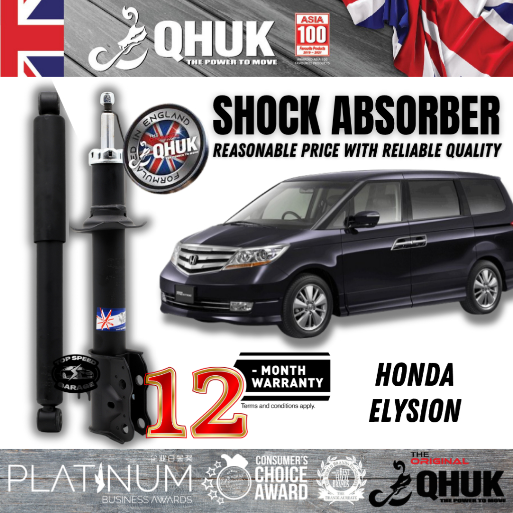 QHUK โช้คอัพแก๊ส Elysion RR1 RR3 ชุดหน้าหลัง Honda