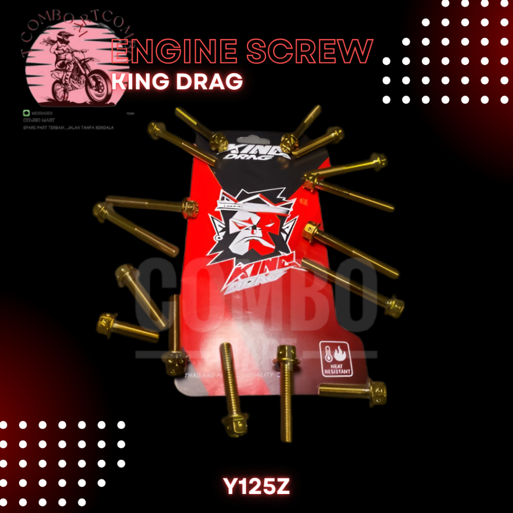 KING DRAG ENGINE SCREW GOLD / EX5 / RS150 / Y15ZR / SRL 115 / LC 4S 5S ฝาครอบสกรู