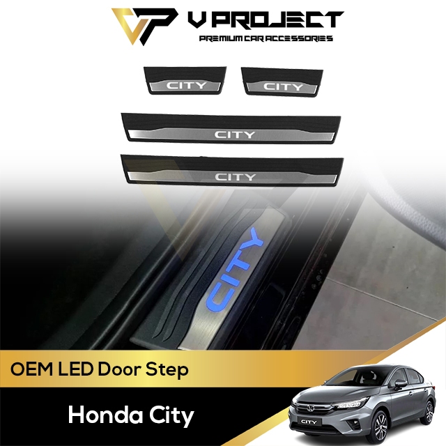 Honda City GN2 7th Gen LED OEM ประตู Step Scuff แผ่นประตูรถ Sill Strip Anti Scratch 2020 - 2025 GN M